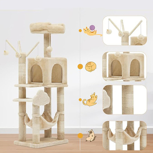 Árbol rascador para gatos todo en uno con nido y plataforma de salto, juguete para mascotas, de fábrica - Product Image 6
