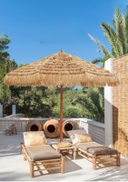 Parasol de plage en bambou, grand parasol en feuilles de palmier naturelles, parasol portable