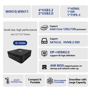 Fabricantes de Mini PC de China Intel Core I5 12th 13th Gen 1235U 1355U <span class=keywords><strong>CPU</strong></span> Mini PC 2 * DDR4 RAM Soporte 4K Pantalla Mini PC para juegos - Product Image 3