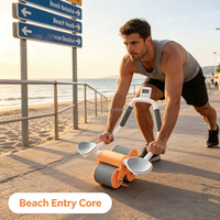 Rodillo Abdominal para Entrenamiento Muscular Diario en Casa, con Rebote Automático, para Hombres y Mujeres Adultos, Ejercicio para Reducir Grasa Abdominal y de Cintura