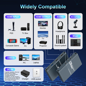 การ์ดแคปเจอร์วิดีโอคุณภาพสูง 4K 60Hz USB 3.0 สำหรับสตรี<span class=keywords><strong>ม</strong></span><span class=keywords><strong>ม</strong></span>ิ่ง ใช้งานได้กับ PS5/Switch/กล้อง/PC/OBS พร้อ<span class=keywords><strong>ม</strong></span>สาย USB-A/C - Product Image 2