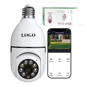 Caméra d'ampoule WiFi intelligente, base E27, contrôlée par application, vision nocturne, panoramique à 360 degrés, surveillance de sécurité domestique - Product Image 1
