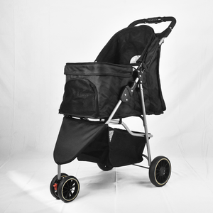 Vendita calda passeggino pieghevole per animali domestici comodo carrello a 3 ruote per cani e gatti con portabicchieri dotato di capacità 15kg - Product Image 3