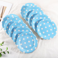 Assiettes en papier jetables rondes personnalisables de 7 pouces pour fêtes d'anniversaire et festivals – Vente en gros