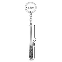 Gantungan Kunci Logam Ringan Berbahan Zinc Alloy dengan Cetakan UV, Bentuk Tongkat Baseball, Mainan Senjata