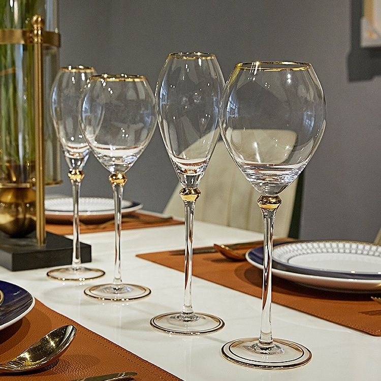 Luxury Hand Blown Champagne and Wine Glasses Gift Set