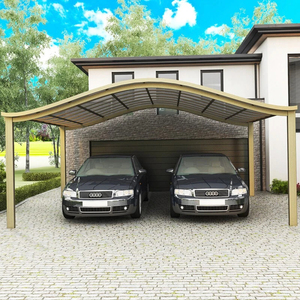 Abri de voiture en aluminium thermolaqué avec toit en polycarbonate, imperméable, pour villa, jardin, abri de stationnement double pour <span class=keywords><strong>voitures</strong></span> - Product Image 3