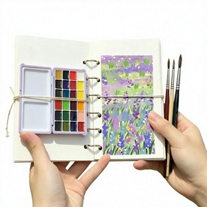 Carnet de peinture à la gouache portable à feuilles mobiles avec pigments nacrés scintillants pour la peinture artistique sur papier - Product Image 4