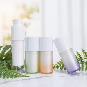 Factory Price 15ml 30ml 50ml Acrylic Lotion Luxury White Serum Matte PP Silver <b>Pump</b> Airless Jar Airless <b>Pump</b> <b>Bottle</b> - Product Image 6