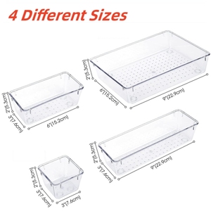 Set Organizer Cassetto Multifunzionale Trasparente <span class=keywords><strong>per</strong></span> Cucina, Spezie e Posate, Modulare e Impilabile - Product Image 6