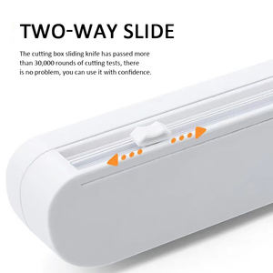 प्लास्टिक खाद्य लपेटें मशीन स्लाइड कटर के साथ समायोज्य चिपटना फिल्म कटर सक्शन नीचे संरक्षण पन्नी के साथ भंडारण बॉक्स - Product Image 6