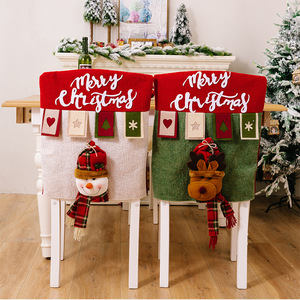 New Trending Popular Factory Christmas 3D Fabrics Rectangle <b>Chair</b> Cover Santa Snowman Elk <b>Dining</b> Room Family Dinner Home Decor - Product Image 2