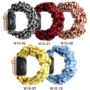 Femmes populaires carré cheveux cravate filles tissu cheveux élastiques Smartwatch bracelets doux chouchous bracelets de montre pour apple Watch11 46mm - Product Image 3