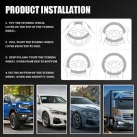 Housse de volant de voiture, protection de volant en cuir Napa de 15 pouces, accessoires intérieurs universels pour voitures, camions, SUV