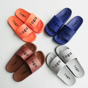 Slide dengan Logo Nyaman Indoor Outdoor Slide untuk Wanita Kustom Polos SLIDE Sandal Karet untuk Pria dengan Logo