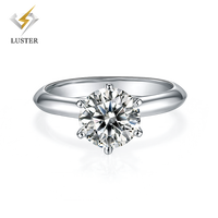 Klasik ucuz büyük kadınlar takı kar tanesi teklif gümüş yüzük kadın 925 ayar 2ct Moissanite nişan yüzüğü