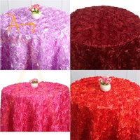 Nappe ronde en polyester lavable avec motif de fleurs personnalisées nappe de fête banquet nappes décoratives de mariage