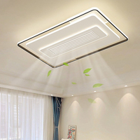 Ventilateur de plafond LED sans pales au design moderne avec moteur DC, 6 vitesses, télécommande et variateur d'intensité pour chambre et salon