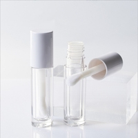 Kit de rouge à lèvres DIY avec tube de couleur de lèvre transparent de 4.5ml grande tête de brosse anti-cernes tuyau liquide emballé pour plus de commodité