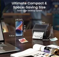 AIMO Nouveautés D450BT Imprimante d'Étiquettes Thermique Bluetooth pour Petites Entreprises, Imprimante d'Étiquettes 4x6, Imprimante d'Étiquettes d'Expédition