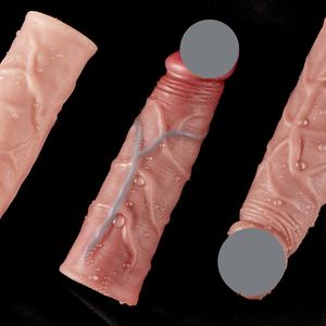 Rocket-Cannon 2 Flüssigsilikon Penis-Sleeve, Make-up-Braun, Wolfszahn-Hülle zur Umfangs- und Luststeigerung - Product Image 2