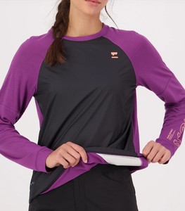 Jersey de <span class=keywords><strong>Ciclismo</strong></span> de lana <span class=keywords><strong>merino</strong></span> para mujer con tela Wind Break en la parte delantera <span class=keywords><strong>Merino</strong></span> Bike Wind Jersey - Product Image 2