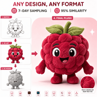 Peluche de Mascota de Frambuesa Personalizado OEM ODM, Juguete de Peluche Suave al por Mayor, Animal de Peluche Personalizado, Regalo Promocional Directo de Fábrica