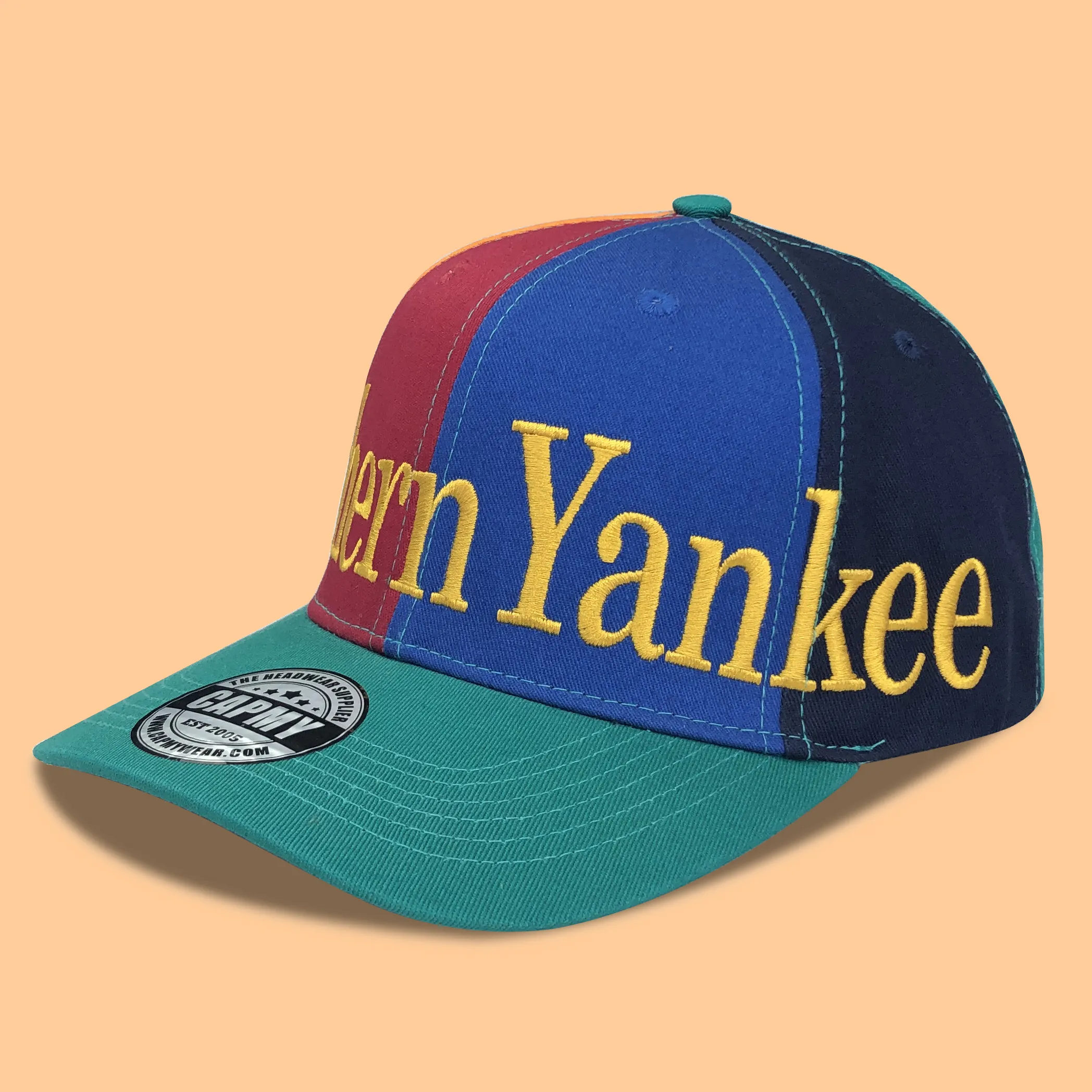 Individuelles Design 6-Panel-Mütze gebogene Klammer Damen niedriges Profil Krone Hersteller für Mann Stil New York 3d-Logo Baseballmütze