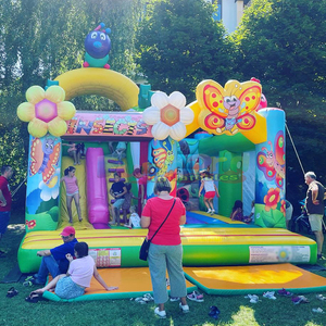 Castillo inflable comercial con tobogán para niños, castillo hinchable con diseño de insectos. - Product Image 4