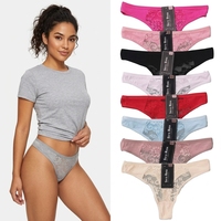 Spot des fabricants Perspective de string en coton taille basse pour fille avec motif sexy en dentelle personnalisé