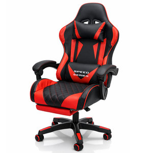 <span class=keywords><strong>Fauteuil</strong></span> de bureau pivotant moderne et durable avec rembourrage professionnel noir et rouge, artisanat de qualité supérieure, chaise <span class=keywords><strong>ergonomique</strong></span> pour <span class=keywords><strong>gamer</strong></span> avec repose-pieds - Product Image 6