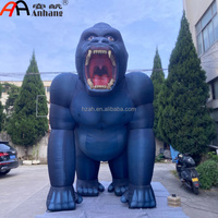 Gorila Inflable Gigante con Gafas de Sol y Audífonos, Inflable Divertido de DJ King Kong para Decoración Publicitaria en Exteriores
