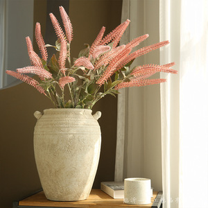 Yihua Floral Art Artificial Foxtail Grass Arrangement 6 Heads <b>Silk</b> <b>Flower</b> Modern Simple Home Decor Indoor Living Room Ornament - Product Image 1