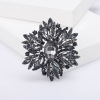 Broche de Cristal Brillante con Diseño de Estrella, en Varios Colores, Broche Floral Grande con Pedrería para Decorar Bufandas en Bodas y Banquetes