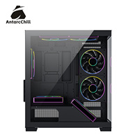 AntarcChill Black Mid Tower Panoramic Case Dual Chamber MATX ITX 240mm AIO USB 3.0 OEM Factory Direct