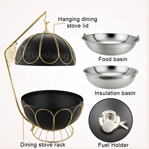 Daosheng Globe Shaped thép không gỉ chaffing món ăn với dây giá tự chọn thực phẩm ấm hơn thiết lập và treo bìa cho khách sạn Đảng - Product Image 3