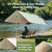 Tente de bâche polyvalente et adaptable, tente d'extérieur multi-usages pour pique-nique, plage, camping en voiture, protection solaire, coupe-vent