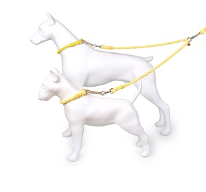 Correa de Lujo para Perros de Dos Cabezas, de Cuerda de Algodón de Color Sólido, Ecológica, 120cm + 90cm - Product Image 1