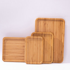 Plateau de service rectangulaire en bambou à motif boisé pour la maison, idéal pour le thé et les fruits, usage résidentiel - Product Image 2