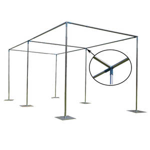 Arco di nozze portatile in acciaio inossidabile a quattro Post | Pergolato da spiaggia all'aperto con facile montaggio per la decorazione di nozze di destinazione - Product Image 1