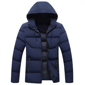 Veste matelassée d'hiver pour homme, de qualité supérieure, à capuche, en polyester épais, chaude, avec fermeture éclair, décontractée, pour l'extérieur, OEM ODM - Product Image 4