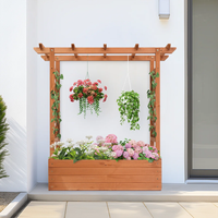Jardinière en bois Combohome avec treillis pour herbes, légumes et fleurs, design de treillis arqué, kit de jardinage intérieur/extérieur