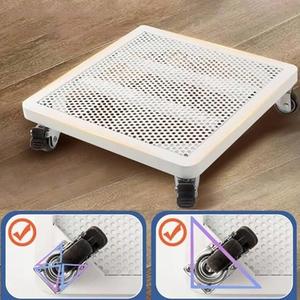 White Steel Mesh <b>Storage</b> <b>Cart</b> with Four Wheels Movable Powder Coated Surface - Product Image 4