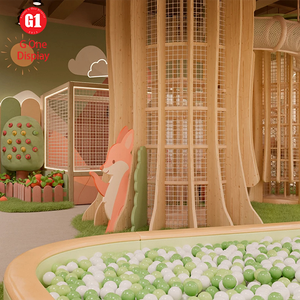 Aire de jeux intérieure en bois pour enfants, design certifié CE, mobilier personnalisé pour restaurants familiaux et salles à manger intérieures - Product Image 5
