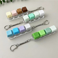 Porte-clés anti-stress en forme de touche de clavier, couleur macaron, jouet anti-stress, pendentif