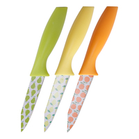 Ensemble de 3 couteaux de chef écologiques en acier inoxydable, colorés, avec manche antidérapant, petit couteau à éplucher pour la cuisine, restaurant, hôtel, en gros