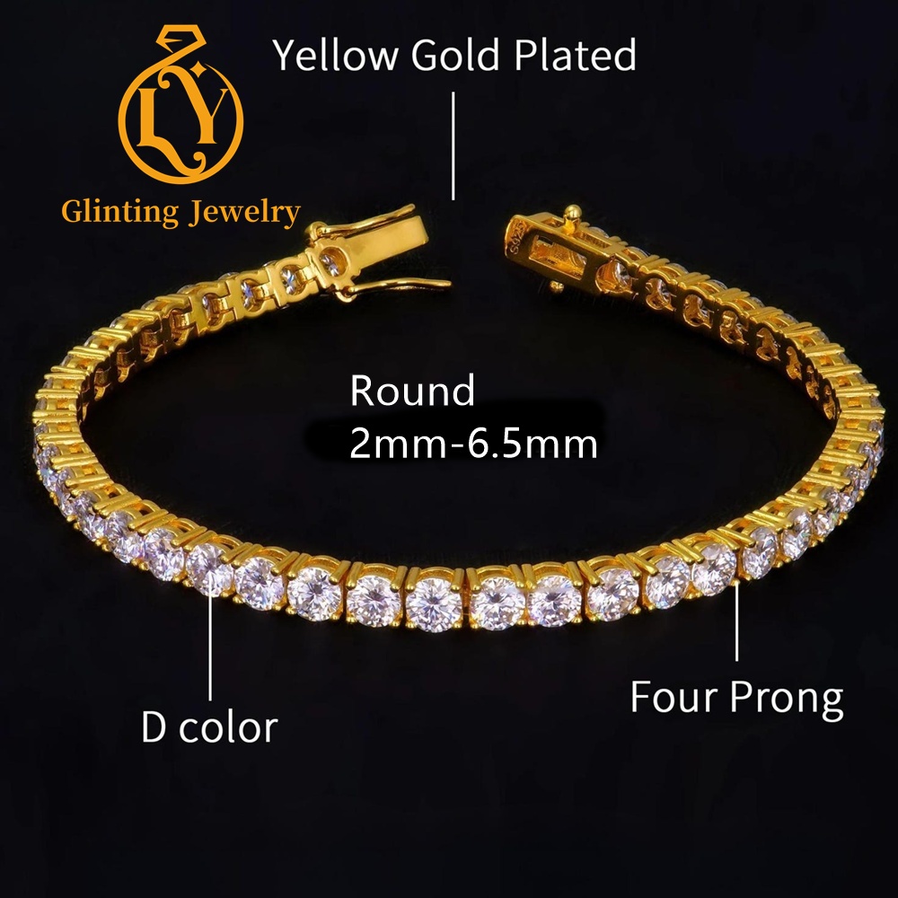 Diamante cultivado en laboratorio de 2 mm - Chapado en oro amarillo