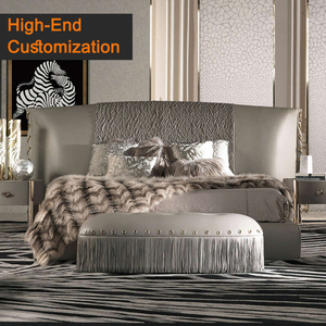 Hotel Luxury <b>Bed</b> Beautiful <b>Bed</b> Modern Luxury Italian Leather Beauty King Size <b>Bed</b> <b>Frame</b> Luxury RC-<b>BED</b>-01-NILO-ROBERTOS King Size - Product Image 1