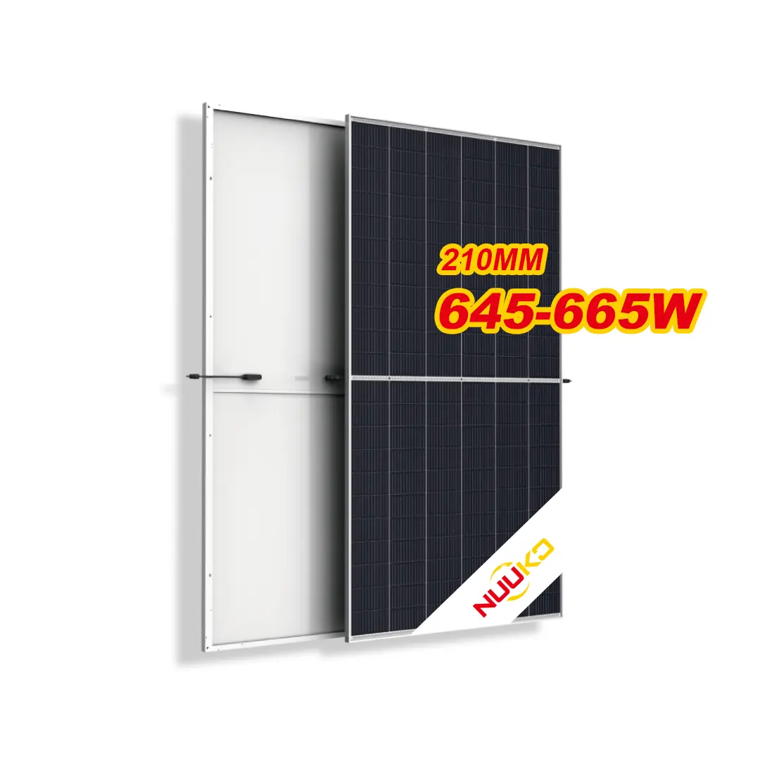 Nuuko Populaire Selling 210Mm Zonnepaneel Prijs 645W 650W 660W 665W 670W Voor Huis fotovoltaïsche
