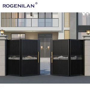 Rogenilan การออกแบบประตูทา<span class=keywords><strong>ง</strong></span>เข้า<span class=keywords><strong>บ้าน</strong></span>ไฟฟ้าแบบพับได้<span class=keywords><strong>ประตู</strong></span>ทางเข้าแบบอลูมิเนียมอาร์ตวิลลาอัตโนมัติล่าสุด - Product Image 4